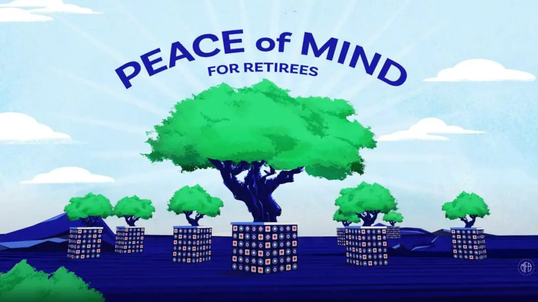 Peace of mind sign with drawings of trees