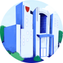 MFA-illus-nonprofit Illustration of the outside of a nonprofit's office building