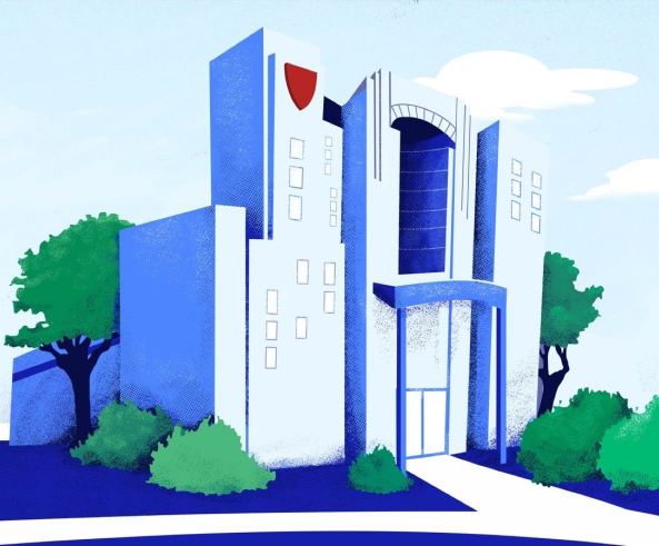 Illustration of the outside of a nonprofit's office building